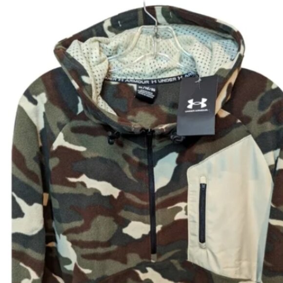 Under Armour Men's Micro Fleece Printed Hoodie Camo 1/4 Sweatshirt Medium NWT - Picture 1 of 6
